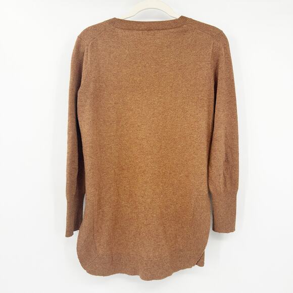 J. Crew Womens Fall Knit Merino Wool Blend Tunic Sweater Size XS Heather Camel - Picture 9 of 9